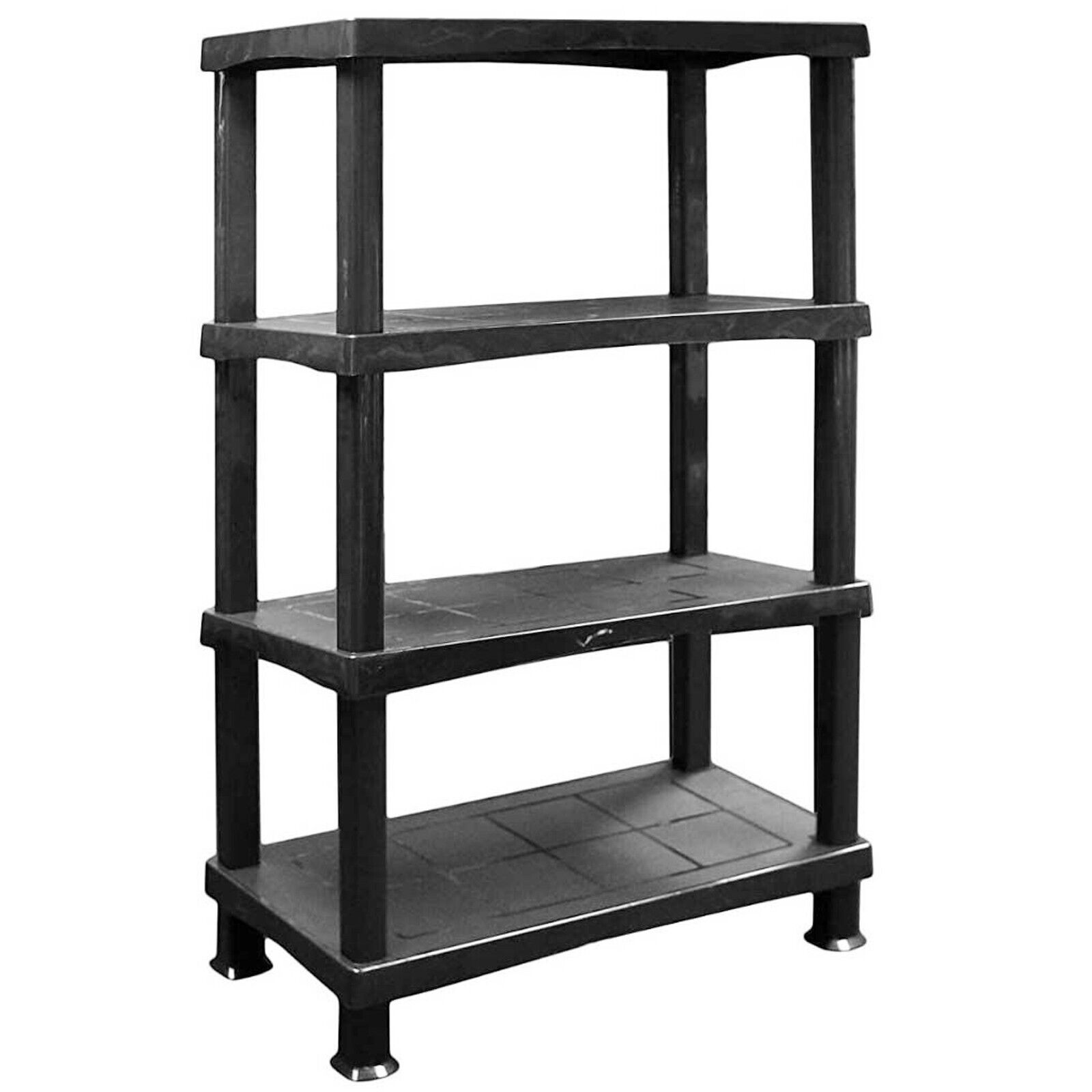 4 Tier Plastic Shelving Unit Storage Racking Shelves For Home Garden Garage Shed